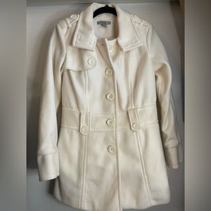 New Forever 21 Cream Pea Coat Juniors Size Small